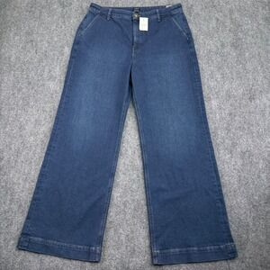J Crew Jeans‎ Womens 32 (Fit 35x30) Wide Leg High Rise Trouser Signature Stretch